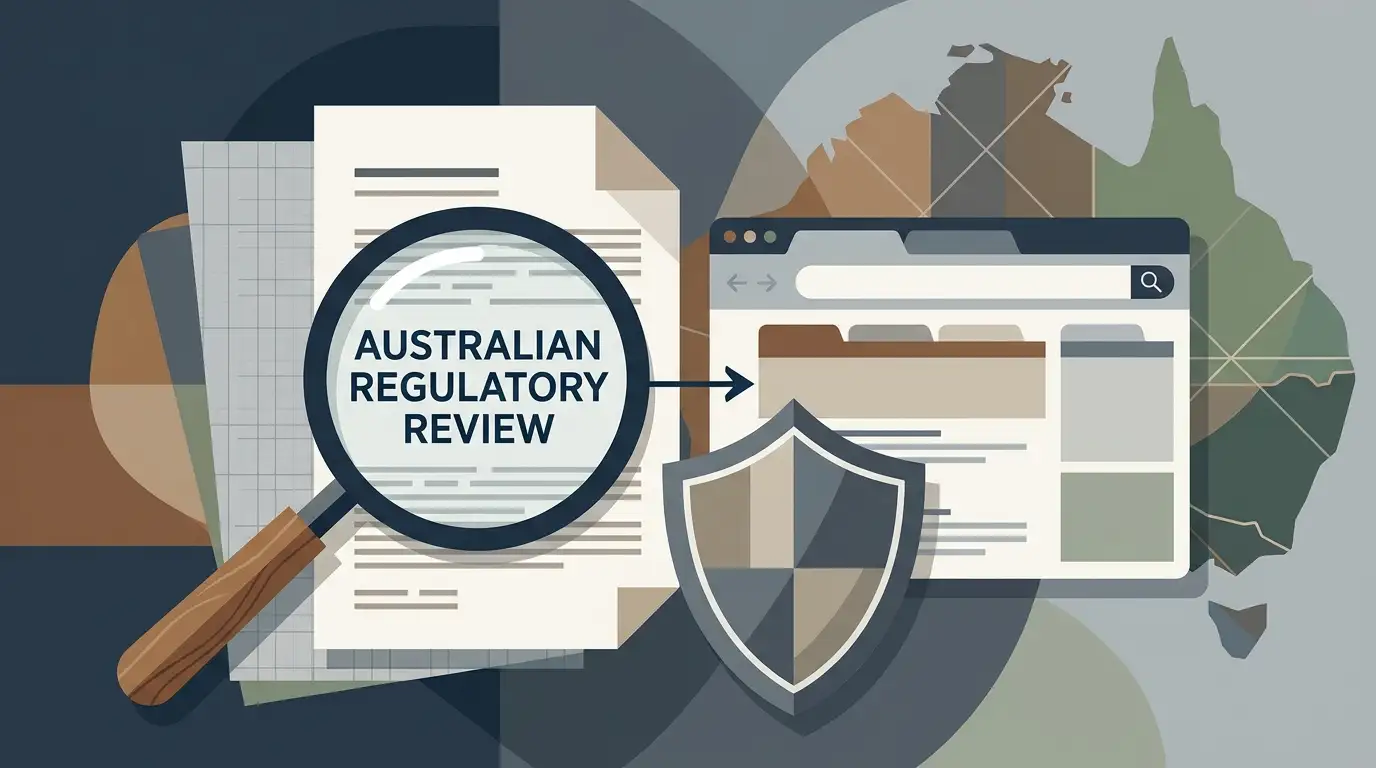 Illustration of Australian online gambling regulation and information checks