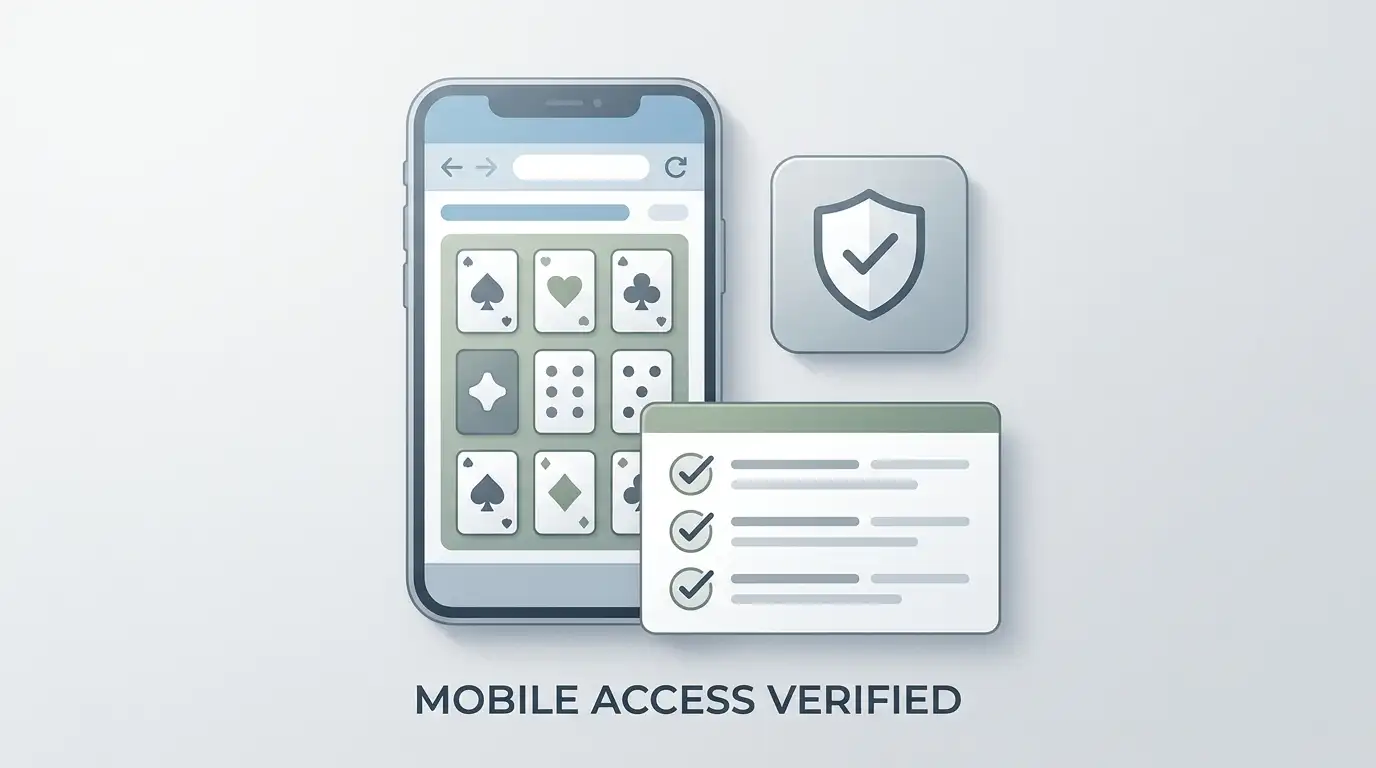 Illustration of a smartphone browser and account verification checklist